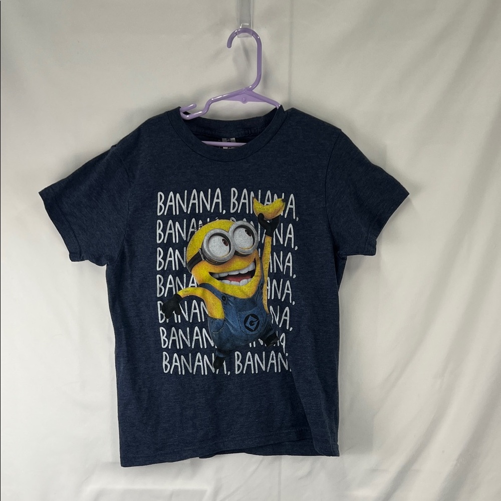 Despicable Me - Minion - Kids Shirt - Medium - Navy Heather - Yellow and Blue